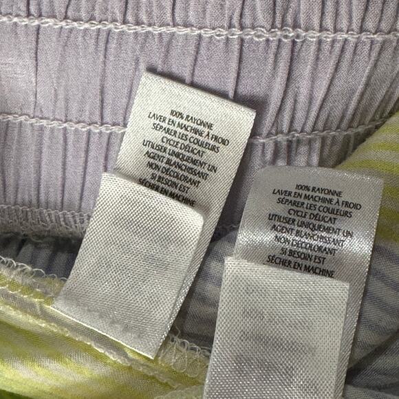 Sanctuary Medium Pajama Set Button-Up Striped Short Sleeve Lightweight Multi - Picture 10 of 10